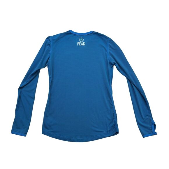 Peak Coldpruf Shirt Womens Medium M Blue Striped Long Sleeve Base Layer - Picture 2 of 12
